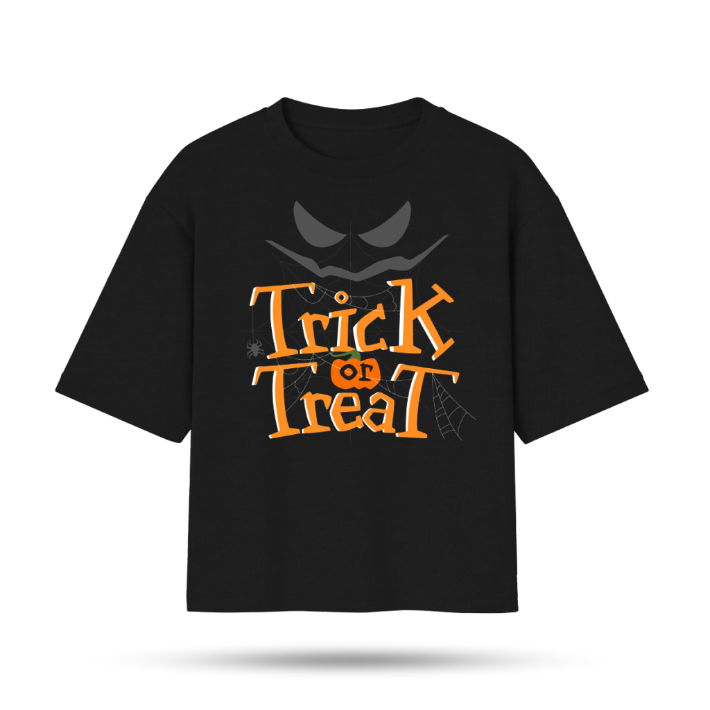 Product Name "Trick or Treat - T-Shirt, Drop-Shoulder Tee, Sweatshirt, and Hoodie" Product Description "Get into the spooky spirit with our 'Trick or Treat' collection! This limited-edition line features an eye-catching Halloween-inspired graphic, perfect for fans of bold, streetwear style. Available as a T-shirt, drop-shoulder tee, sweatshirt, and hoodie, each piece combines comfort with a playful design that captures the thrill of the season. Made from high-quality fabric, it’s an ideal choice for Halloween and beyond." T-Shirt: Classic fit, crafted from soft cotton, perfect for everyday wear with a seasonal twist. Drop-Shoulder Tee: Oversized and relaxed, adding a casual vibe to your Halloween look. Sweatshirt: Cozy and warm, ideal for cooler nights, complete with the bold 'Trick or Treat' graphic. Hoodie: Heavyweight, with a front pocket and drawstring hood for ultimate comfort and style. Available in black and white color options, these pieces are perfect for Halloween lovers who enjoy unique fashion with a spooky edge! SEO Focus Keyphrase "Trick or Treat Halloween Apparel" SEO Title "Trick or Treat - Halloween T-Shirt, Hoodie & More – Bold Seasonal Collection" Slug "trick-or-treat-halloween-apparel" Meta Description "Shop the 'Trick or Treat' Halloween collection! T-shirts, drop-shoulder tees, sweatshirts, and hoodies with a bold Halloween-themed graphic. Perfect for the spooky season!" Product Tags Halloween T-Shirt Trick or Treat Hoodie Halloween Apparel Drop Shoulder Tee Halloween Sweatshirt Spooky Streetwear Seasonal Clothing Unisex Halloween Fashion Product Short Description "Celebrate Halloween in style with the 'Trick or Treat' collection. Featuring unique graphics on T-shirts, drop-shoulder tees, sweatshirts, and hoodies, this line is perfect for fans of spooky, bold fashion."