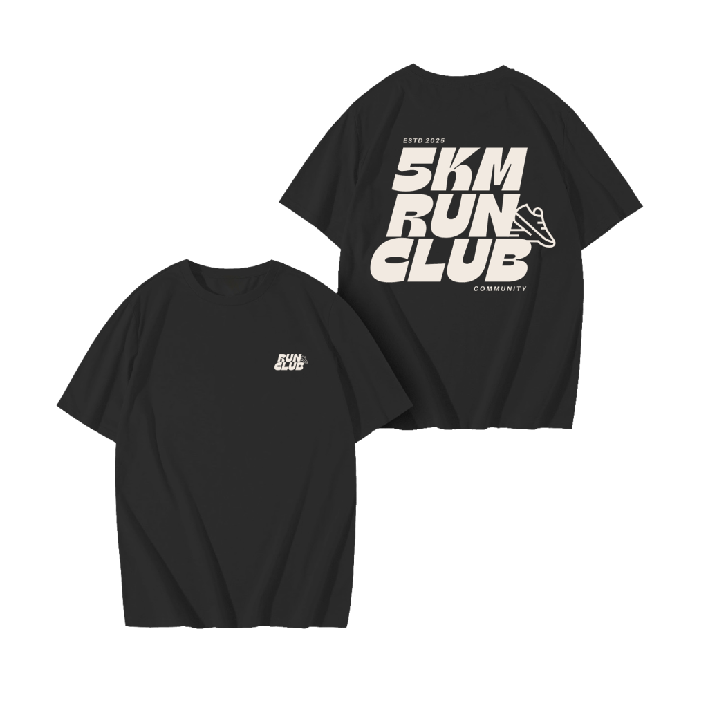 Shop the '5KM Run Club' drop-shoulder tee, perfect for runners and fitness lovers. Comfortable, oversized fit available in black and white for a stylish activewear look! Join the club with our '5KM Run Club' drop-shoulder tee! Designed for fitness enthusiasts and runners, this oversized tee combines comfort and motivation, perfect for training days, casual workouts, or just showing off your love for fitness. Crafted from high-quality fabric, the relaxed fit and stylish '5KM Run Club' graphic make it ideal for an active lifestyle while keeping you on-trend." Design: "5KM Run Club" graphic with a sporty, motivational vibe, crafted for fitness lovers. Fit: Drop-shoulder, oversized style for a comfortable and modern look, great for both workouts and casual wear. Fabric: Soft, durable fabric designed for all-day comfort, whether you’re running, training, or relaxing. Colors Available: Classic Black and White to suit any fitness wardrobe. This exclusive tee is perfect for runners who take pride in their fitness journey. Join the club and run in style!